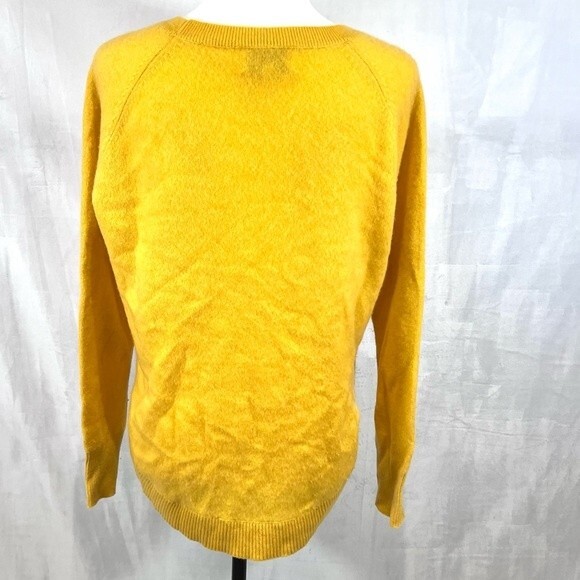 Belle France super soft mustard yellow gold cashmere sweater size medium - Picture 3 of 5